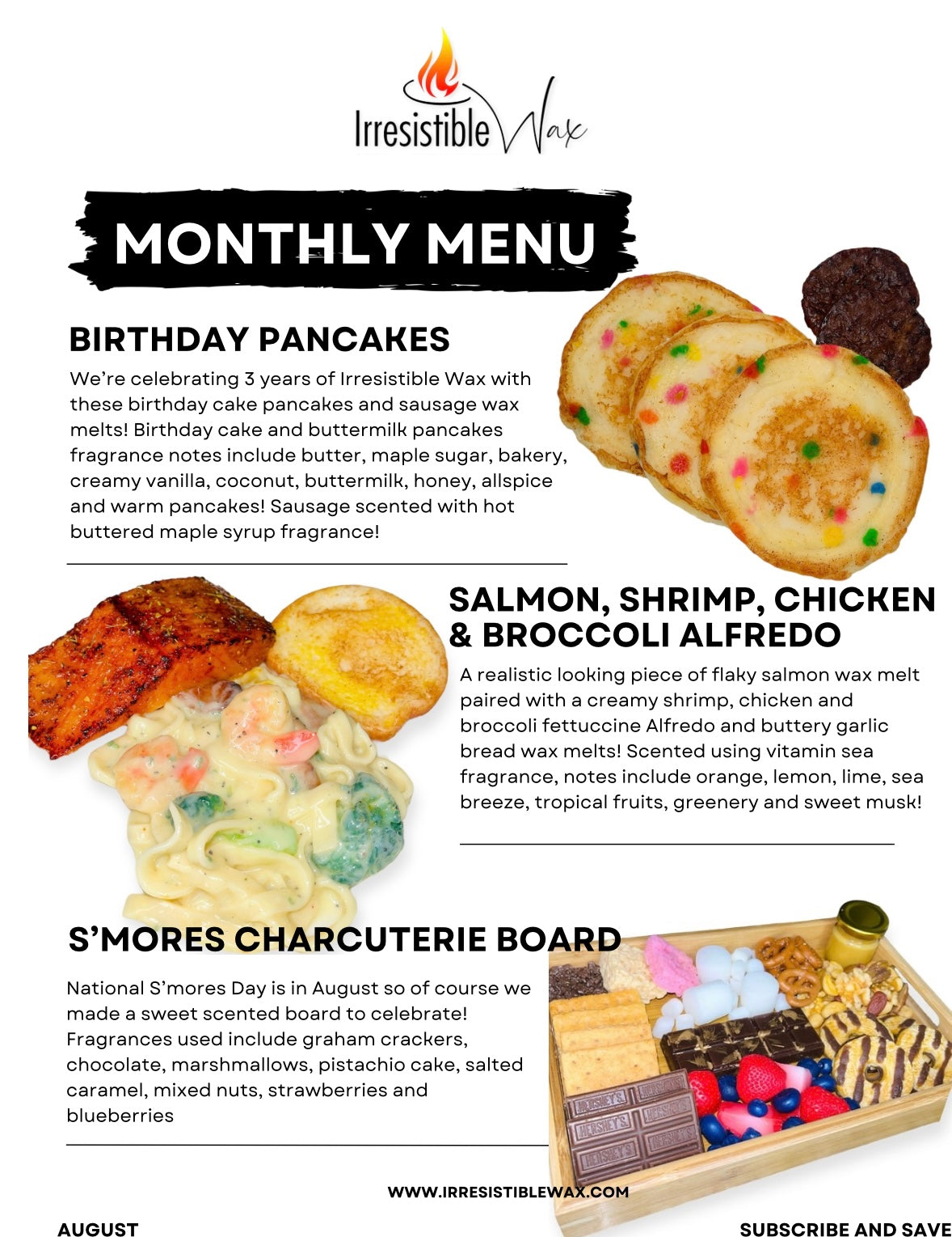 Monthly Menu Mystery Food Wax Melts Subscription Box