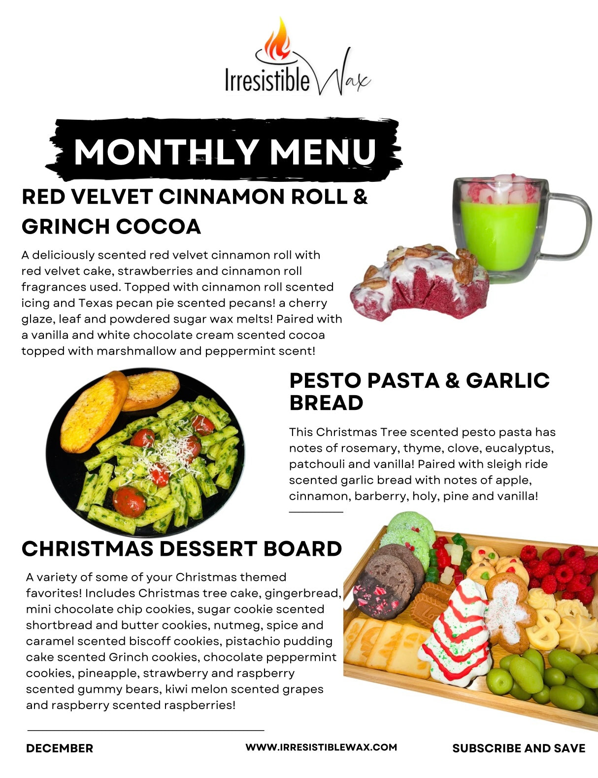 Monthly Menu Mystery Food Wax Melts Subscription Box