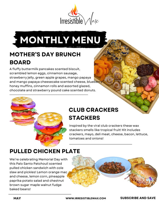 Monthly Menu Mystery Food Wax Melts Subscription Box