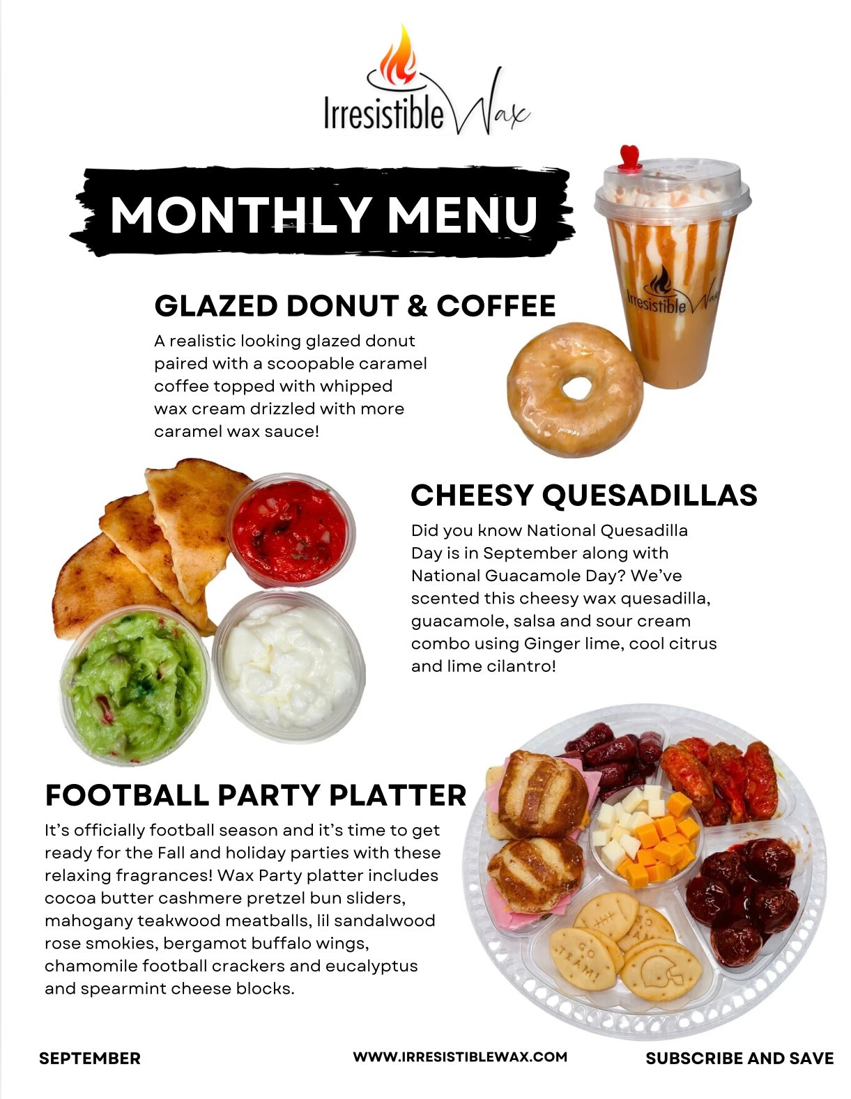 Monthly Menu Mystery Food Wax Melts Subscription Box