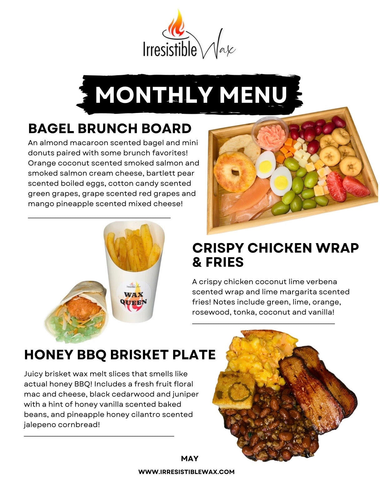Monthly Menu Mystery Food Wax Melts Subscription Box